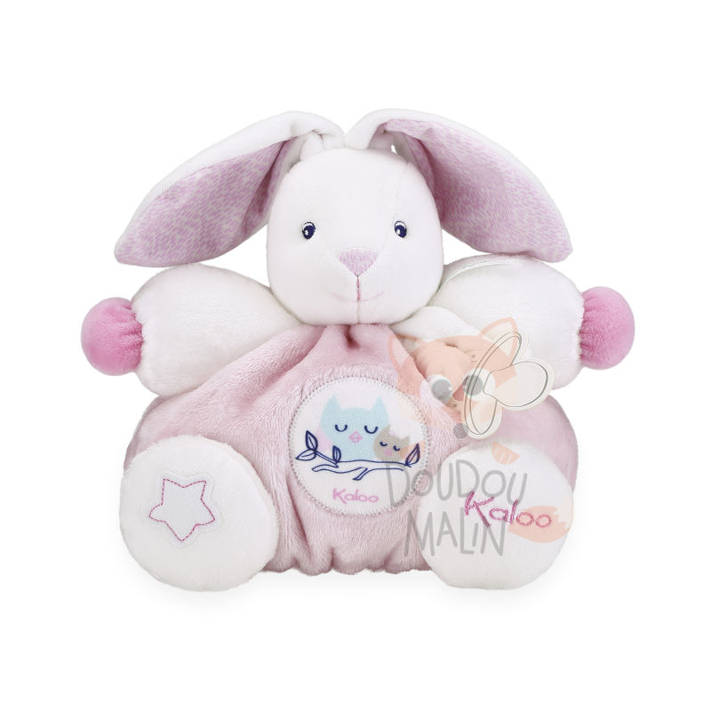  - imagine - peluche lapin rose blanc 25 cm 